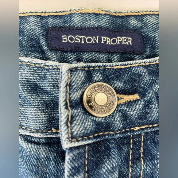 Boston Proper Capri Slit Hem Jeans 100% Cotton Size 2 - Picture 3 of 13